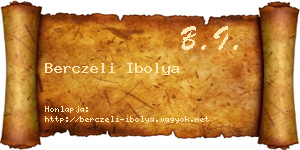 Berczeli Ibolya névjegykártya