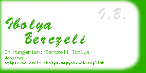 ibolya berczeli business card